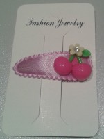 Haarklipje paars met kersjes